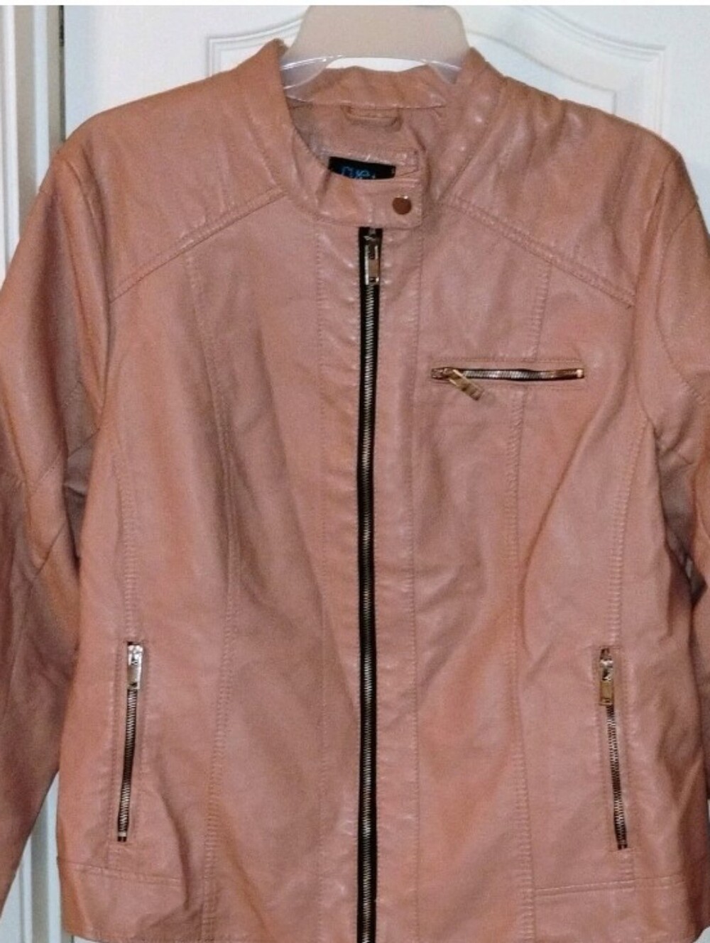 Rue 21 Plus Size 3X Pink Faux Leather Moto Jacket Pastel Goth Punk Coquette
